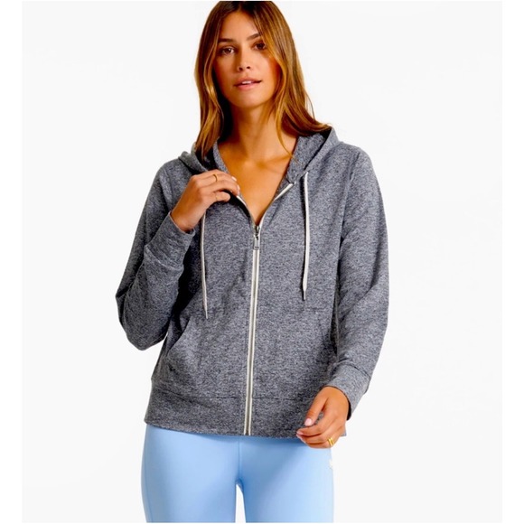 Vuori Heather Grey Zip Up Hoodie Activewear Athleisure Lightweight Womens Small - Picture 1 of 7